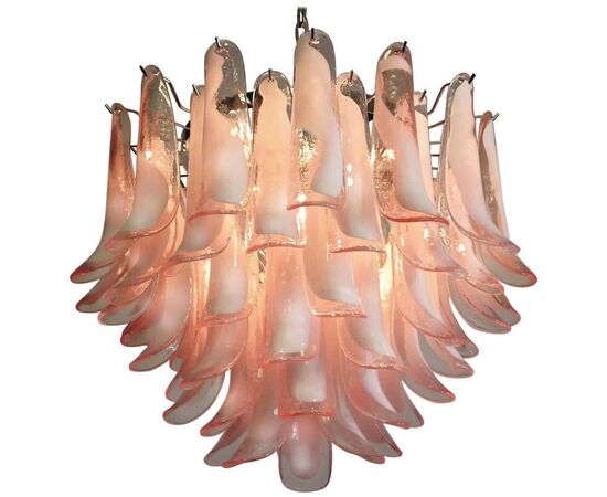 Trio of 'Flamingo' Italian Petal Chandeliers, Murano