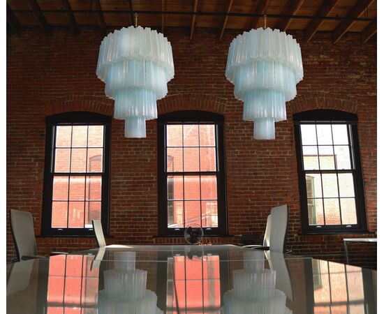 Amazing Pair of Tronchi Chandeliers, Murano