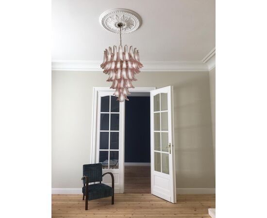 Pair of Italian Petal Chandeliers, Murano