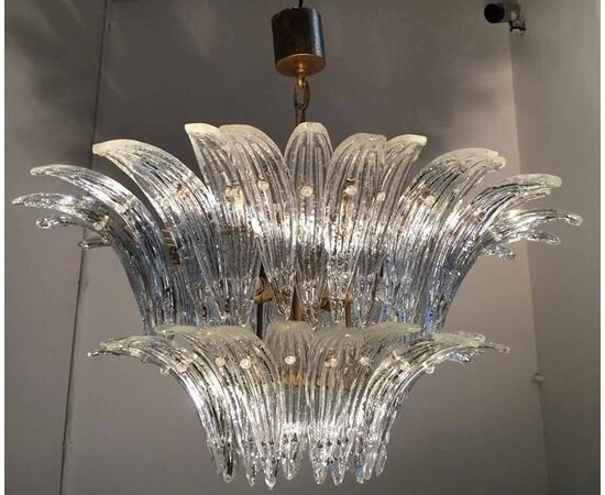 Original Palmette Chandelier by Barovier & Toso, Murano, 1960