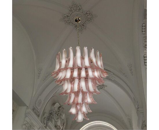 Pair of Italian Petal Chandeliers, Murano