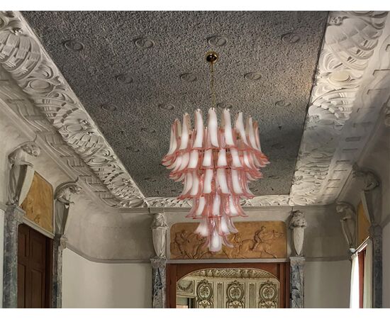 Pair of Italian Petal Chandeliers, Murano