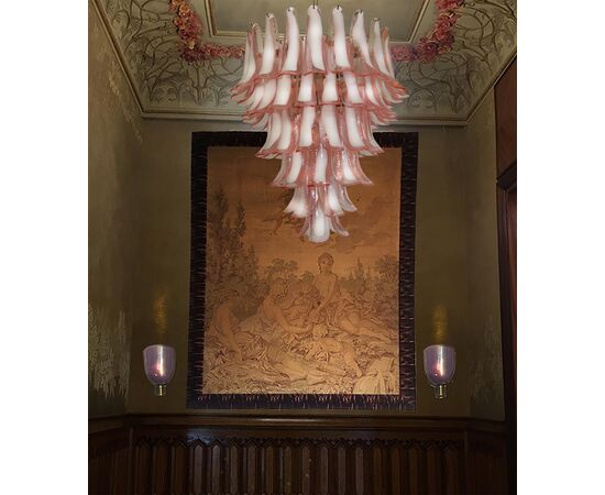 Pair of Italian Petal Chandeliers, Murano