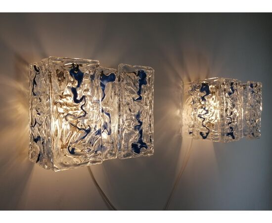 Pair of Murano Sconces by Mazzega, 1970