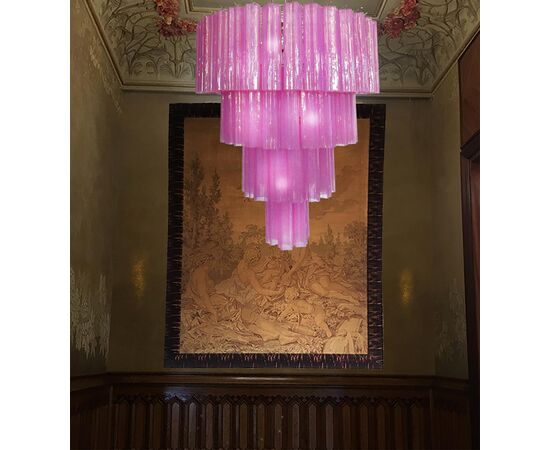 Amazing Pair of Tronchi Chandeliers Style Toni Zuccheri for Venini, Murano