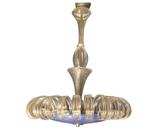 Midcentury Italian Glass Chandelier by Barovier & Toso, Murano, 1960