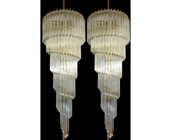 Huge Murano Chandelier Quadriedri Prism