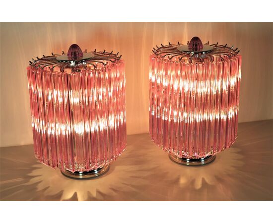 Pink Quadriedri Table Lamp, Venini Style