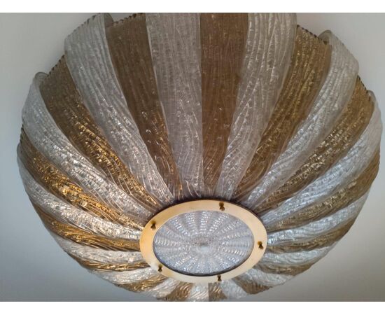 Original Large Ceiling Flush Mount by Barovier & Toso. Murano, 1980s