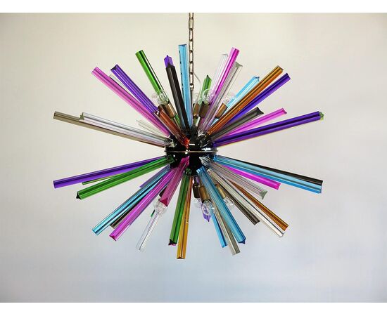 Sputnik Chandelier Multicolored, Murano, Late 20th Century