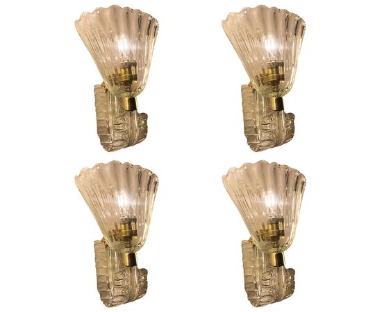 Pair of Sconces by Barovier & Toso, Murano, 1940s
