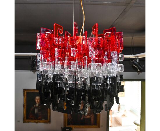 Mazzega Glass Chandelier, Murano, 1960