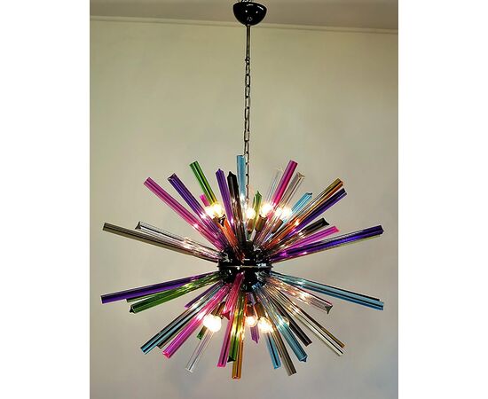 Sputnik Chandelier Multicolored, Murano, Late 20th Century