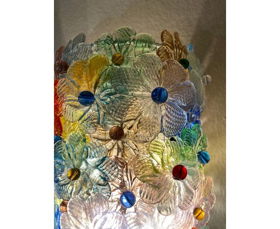Stunning Set of 4 Sconces Millefiori by Barovier&Toso Murano, 1950