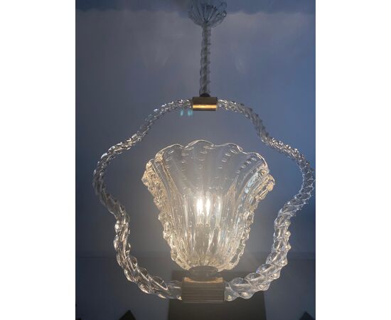 Art Deco Chandelier by Ercole Barovier, Murano, 1940