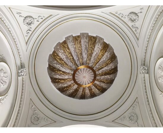 Original Large Ceiling Flush Mount by Barovier & Toso. Murano, 1980s