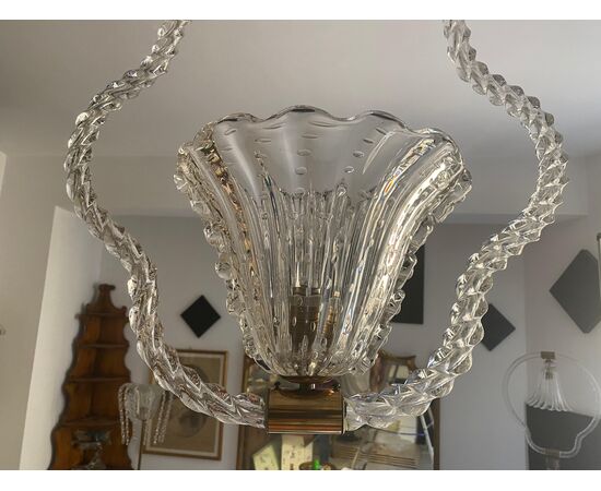 Art Deco Chandelier by Ercole Barovier, Murano, 1940