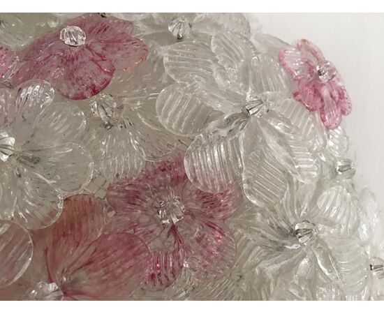 Ceiling Flowers Lamp by Barovier & Toso, Murano, 1980s
