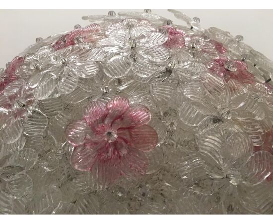 Ceiling Flowers Lamp by Barovier & Toso, Murano, 1980s