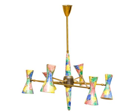 Venetian Glass Chandelier "Arlecchino", Italia, 1950