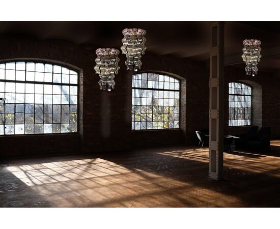 Trio of Chandeliers by Barovier & Toso, Murano, 1970s