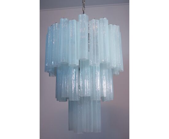 Pair of Tronchi Chandeliers in Toni Zuccheri Style for Venini, Murano