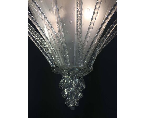 Midcentury Italian Glass Chandelier by Barovier & Toso, Murano, 1940