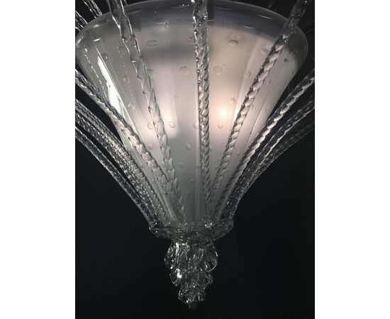 Midcentury Italian Glass Chandelier by Barovier & Toso, Murano, 1940