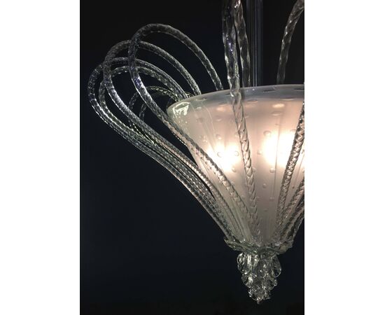 Midcentury Italian Glass Chandelier by Barovier & Toso, Murano, 1940