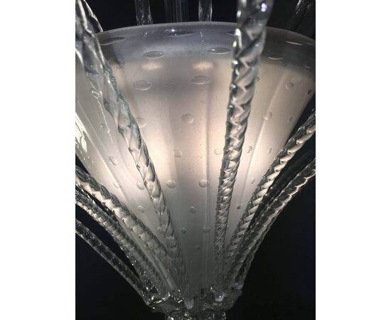 Midcentury Italian Glass Chandelier by Barovier & Toso, Murano, 1940