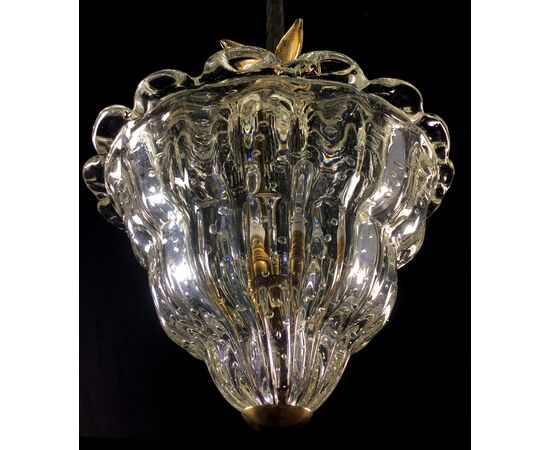 Lantern Chandelier "The King", Gold Inclusion, Murano, 1940s