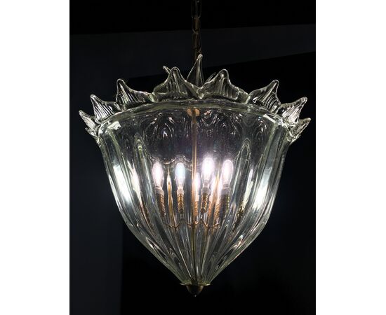 Chandelier Lantern "The Queen" by Barovier & Toso, Murano, 1940s