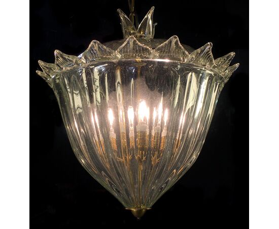 Chandelier Lantern "The Queen" by Barovier & Toso, Murano, 1940s