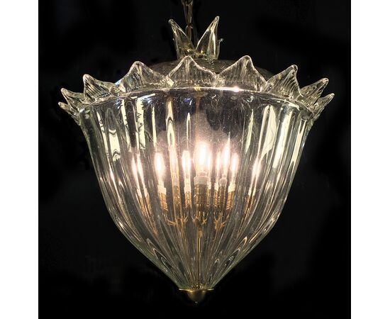 Chandelier Lantern "The Queen" by Barovier & Toso, Murano, 1940s