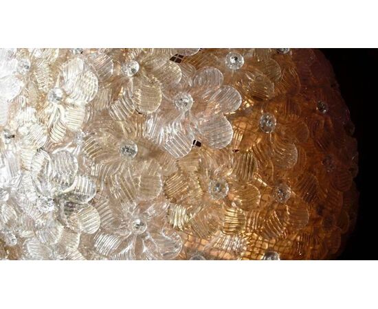 Ceiling Flower Lamp by Barovier & Toso, Murano, 1980s