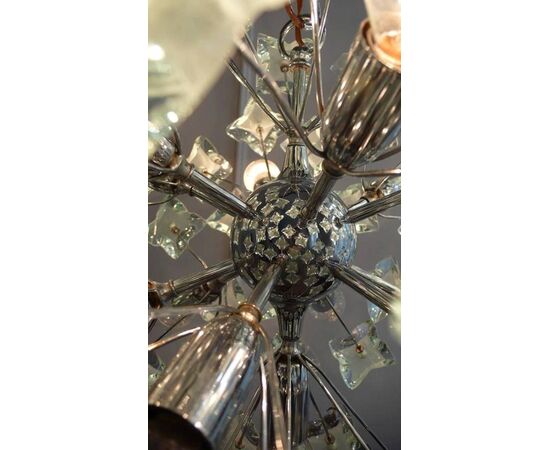 Cut-Glass Sputnik in Fontana Arte Style, 1960s