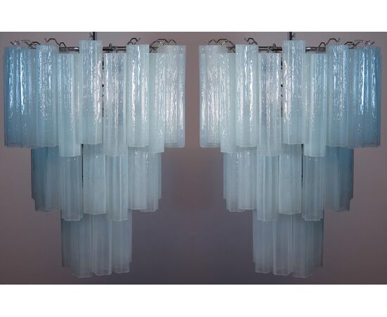 Pair of Tronchi Chandeliers in Toni Zuccheri Style for Venini, Murano