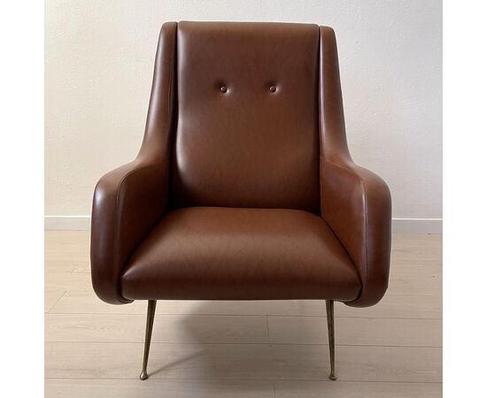 1950s vintage leatherette armchair     
