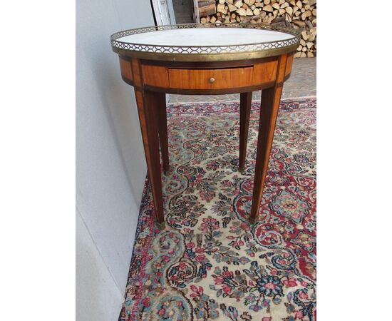 COFFEE TABLE WITH MARBLE LOUIS XVI STYLE cm diameter 64 x H 73     