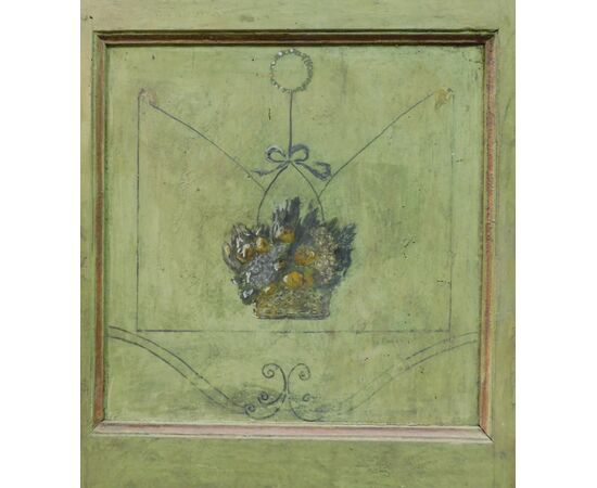  pts751 - n. 2 porte dipinte complete di telaio, epoca '700, provenienza Piemonte  