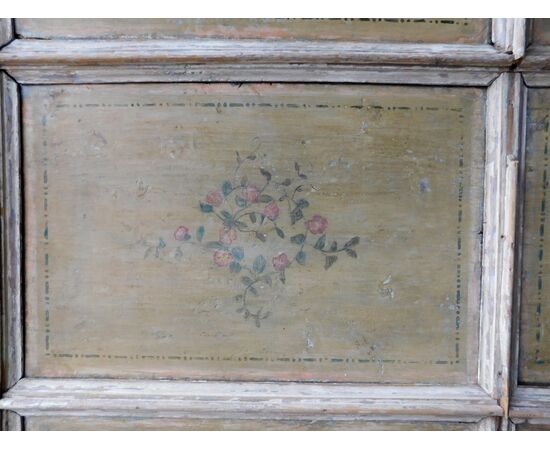 darb184 - soffitto in legno dipinto, epoca '7/'800, asimmetrico 