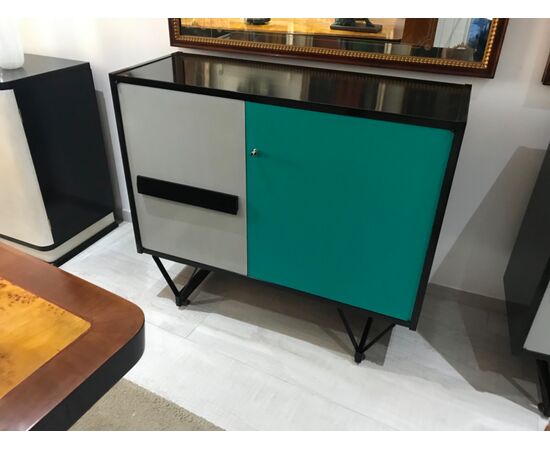 Fifties cupboard couple in formica and lacquered sizes: 107x40 h.90     