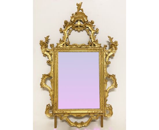 Specchiera antica dorata, XIX secolo