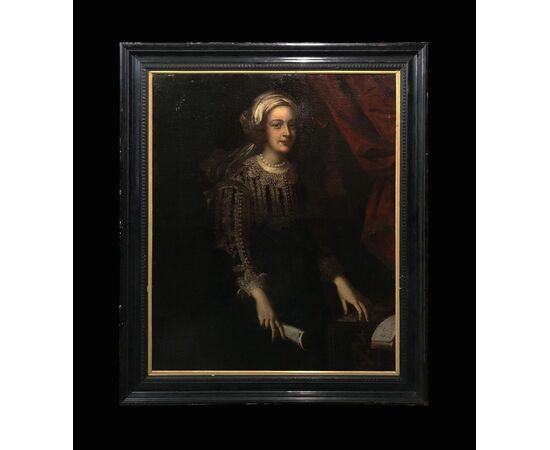 Scuola fiamminga (inizio XVII secolo) - Magnifico ritratto di donna