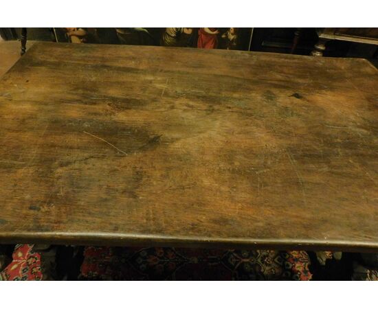  tav217 - tavolo fratino in noce, epoca '700, misura cm l 124 x p. 73 x h 77