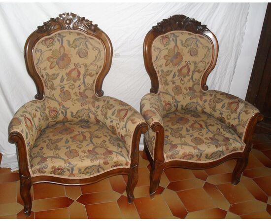 pair of Louis Philippe armchairs     