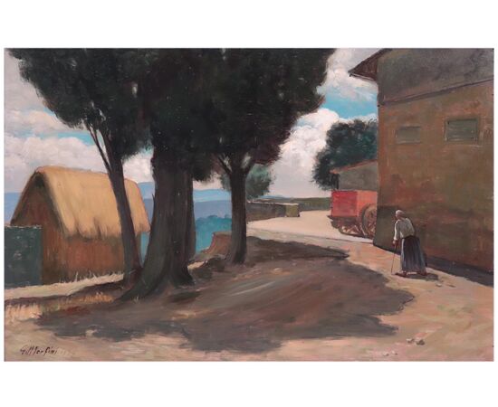 Dipinto : Giorgio Morfini (Firenze XX secolo) - Paesaggio