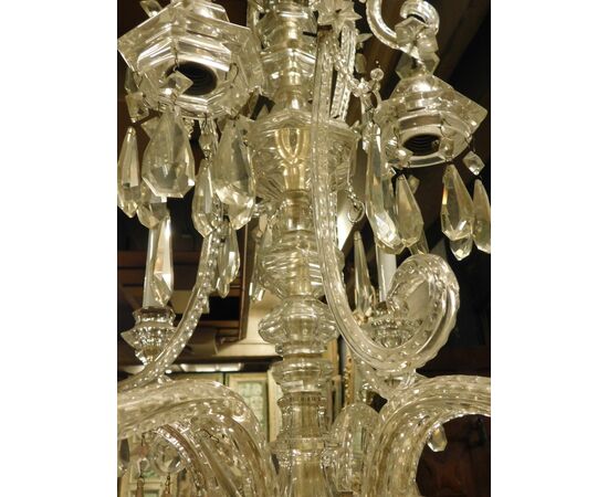  lamp185 - lampadario a cristalli, epoca inizio '900, misura cm 70 x 70 x h 120