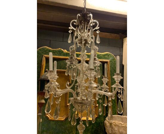 lamp185 - crystal chandelier, early 1900s, size 70 x 70 xh 120 cm     