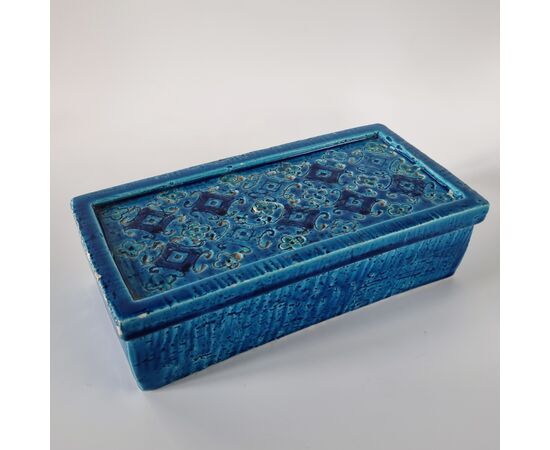 ALDO LONDI for BITOSSI, blue ceramic box from the 1960s     